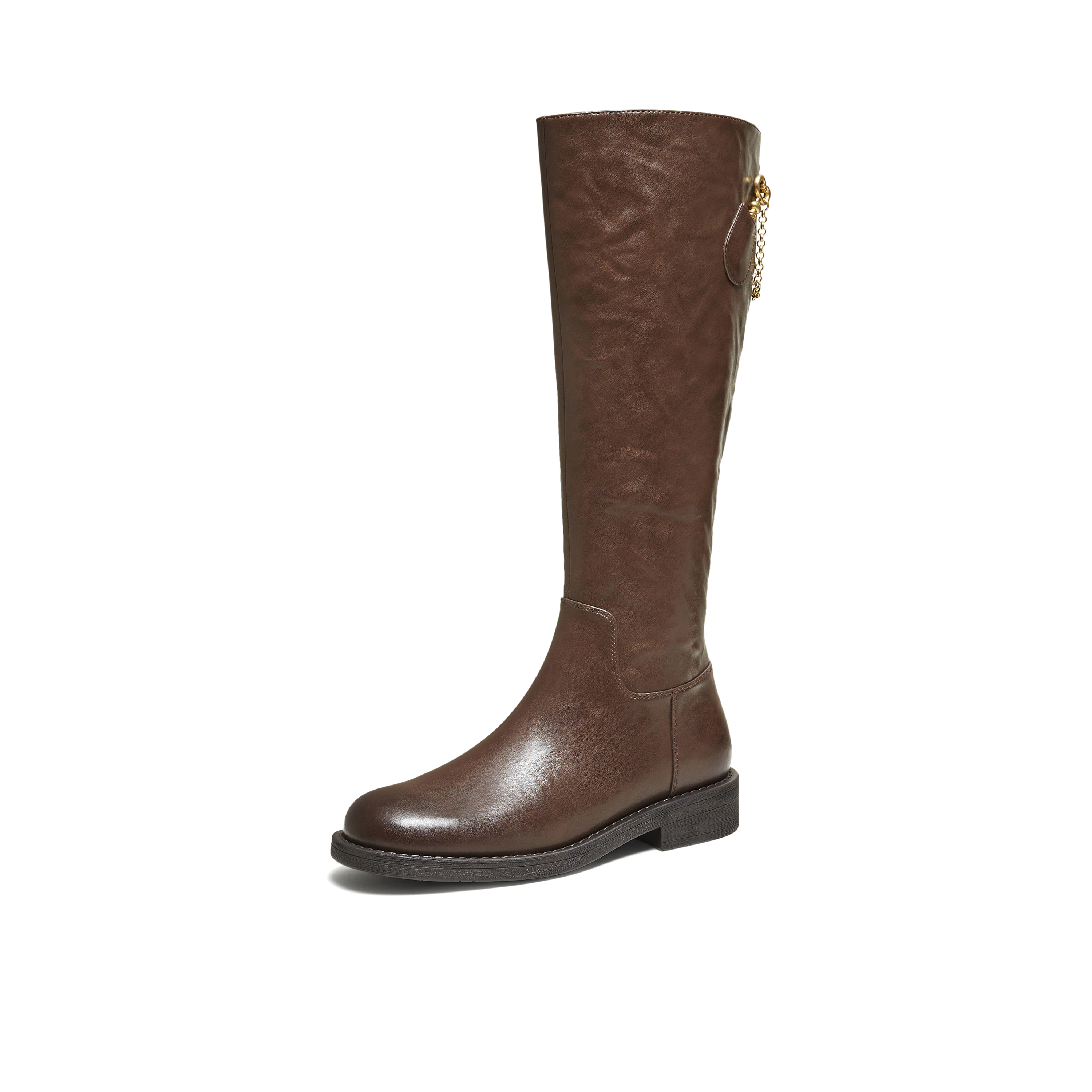 TATA/他她2025冬商场同款百搭时尚简约女骑士靴新款7TGA9DG5