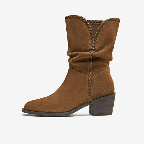 TATA/他她2025冬商场同款女日常时尚休闲西部靴新款NWU01DS5