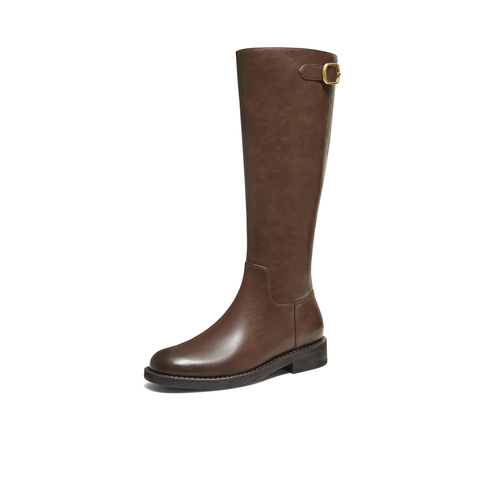 TATA/他她2025冬商场同款百搭时尚简约女骑士靴新款7TGA8DG5