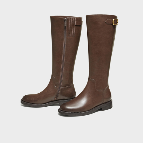 TATA/他她2025冬商场同款百搭时尚简约女骑士靴新款7TGA8DG5