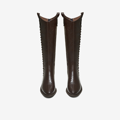 TATA/他她2025冬商场同款女时尚休闲西部靴新款UWL01DG5