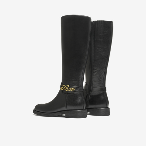 TATA/他她2025冬商场同款复古女时尚休闲骑士靴新款7TGB5DG5