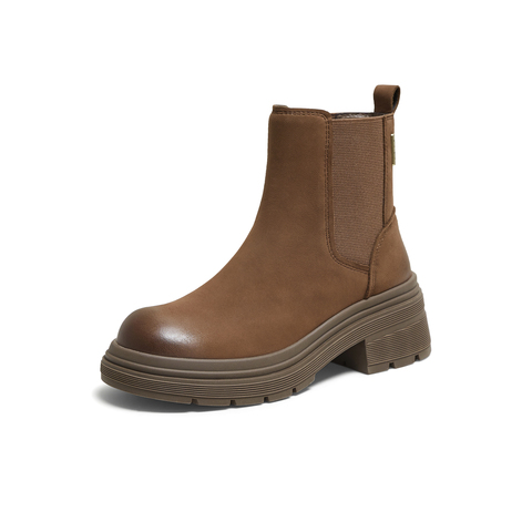 TATA/他她2025冬商场同款百搭简约女切尔西靴新款W3M05DD5