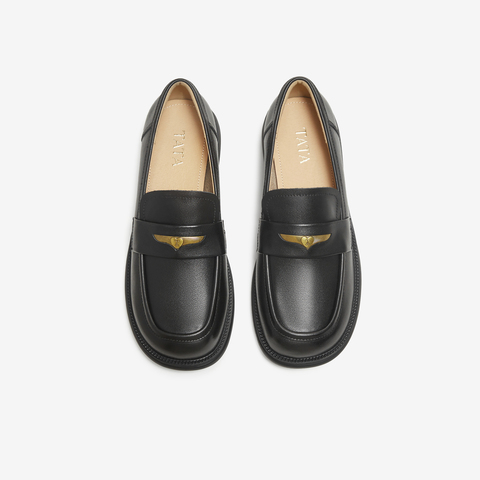 TATA/他她2025秋商场同款时尚休闲圆头女乐福鞋新款CG901CA5