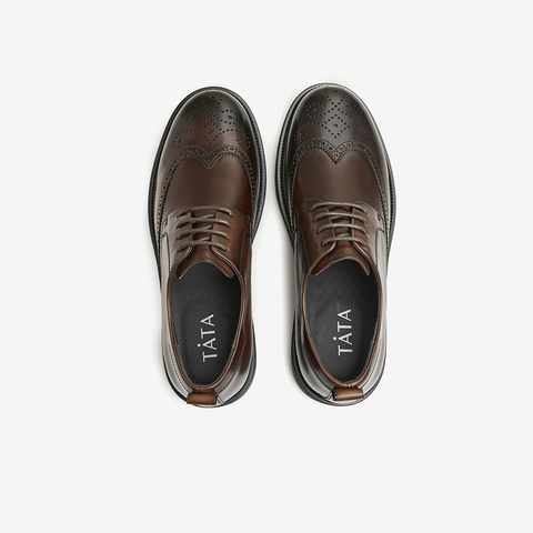 TATA/他她2025春时尚休闲皮鞋英伦风百搭商务德比鞋VZR01AM5