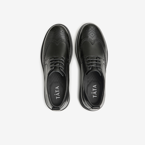 TATA/他她2025春时尚休闲皮鞋英伦风百搭商务德比鞋VZR01AM5