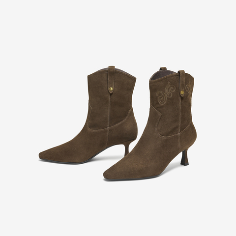 TATA/他她2025冬商场同款百搭时装靴女休闲短靴新款UVV01DZ5