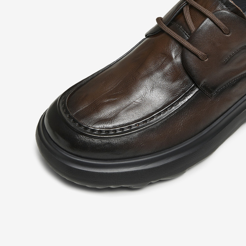 TATA/他她2025秋商场同款时尚休闲圆头厚底男皮鞋新款VQR01CM5