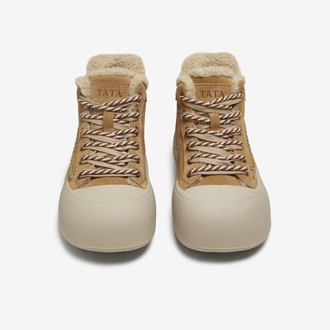 TATA/他她2025冬商场同款厚底板鞋女休闲百搭新款CJF01DD5