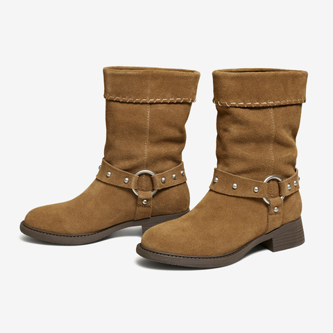 TATA/他她2025冬商场同款百搭通勤时装靴长女靴新款YYL02DS5