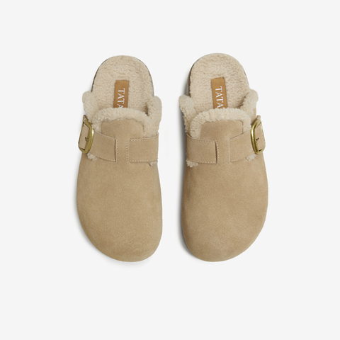 TATA/他她2025冬勃肯鞋女鞋时尚休闲棉拖鞋新款4UL02DH5