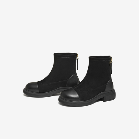 TATA/他她2025冬商场同款百搭时装靴女休闲短靴新款WZB04DD5