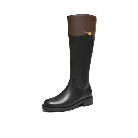 TATA/他她2025冬百搭时尚简约女骑士靴新款7TGC1DG5