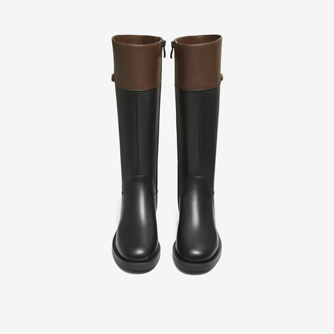 TATA/他她2025冬百搭时尚简约女骑士靴新款7TGC1DG5