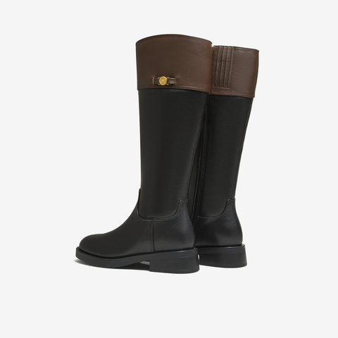 TATA/他她2025冬百搭时尚简约女骑士靴新款7TGC1DG5