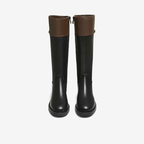 TATA/他她2025冬百搭时尚简约女骑士靴新款7TGC1DG5