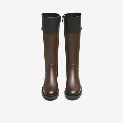 TATA/他她2025冬百搭时尚简约女骑士靴新款7TGC1DG5