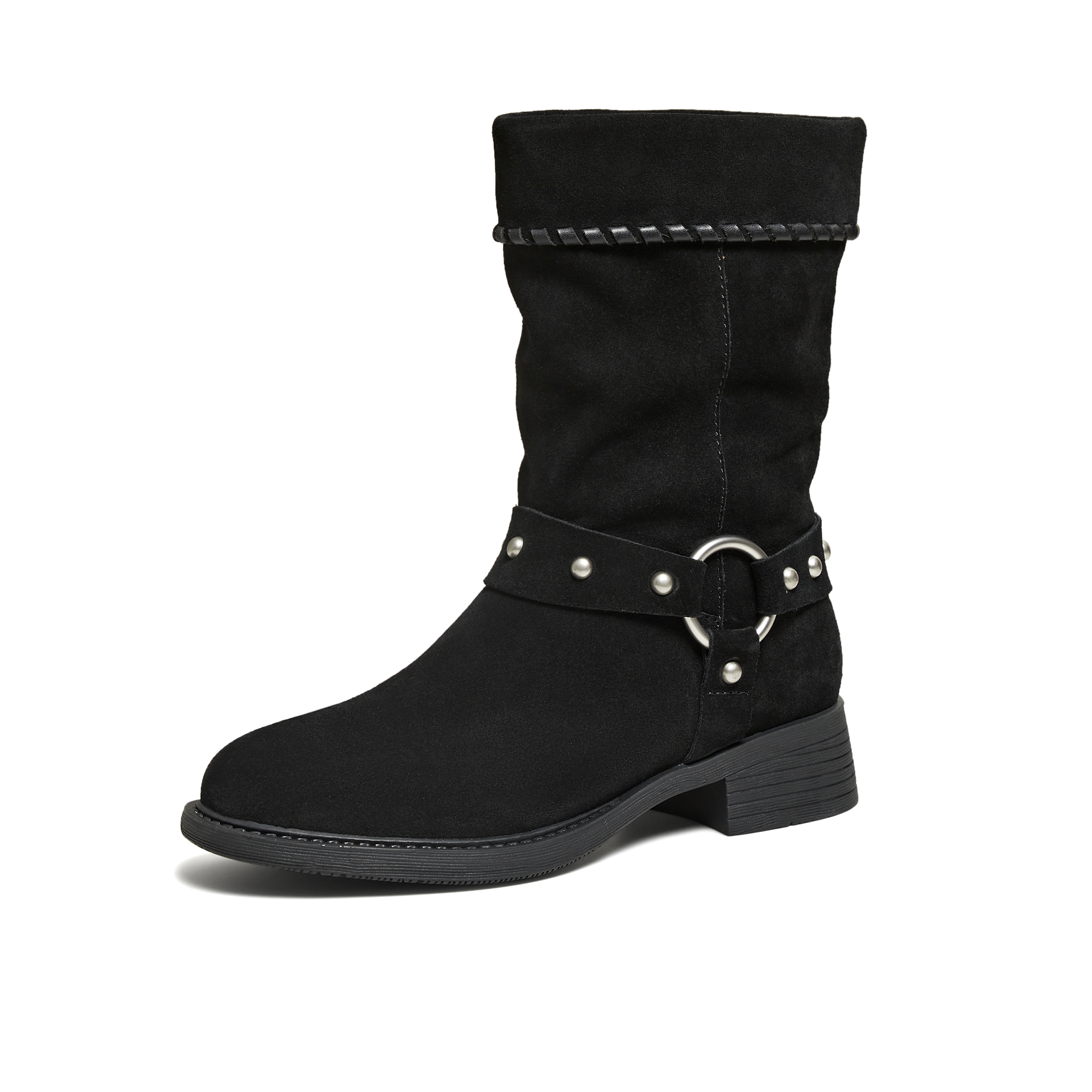 TATA/他她2025冬商场同款百搭通勤时装靴长女靴新款YYL02DS5