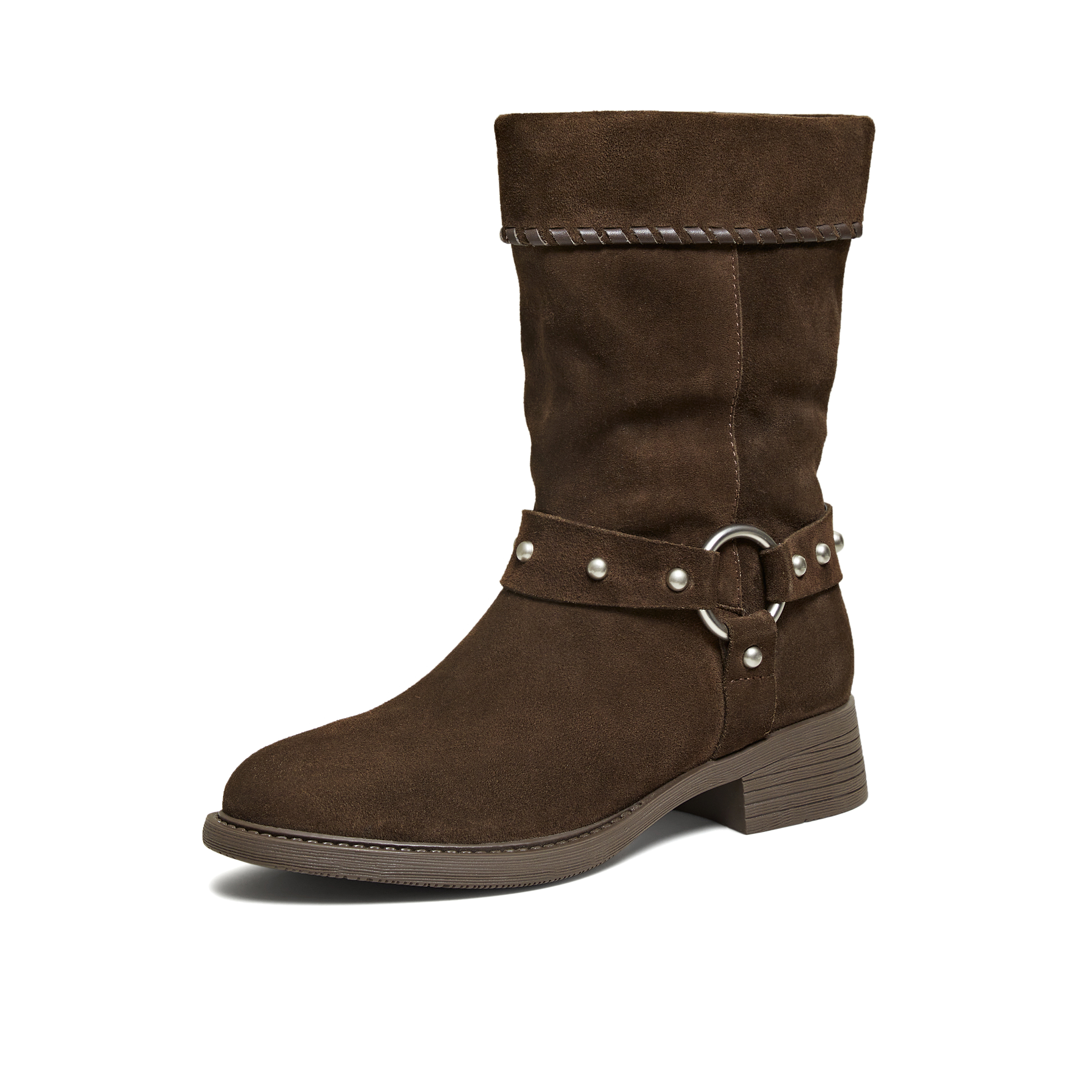 TATA/他她2025冬商场同款百搭通勤时装靴长女靴新款YYL02DS5