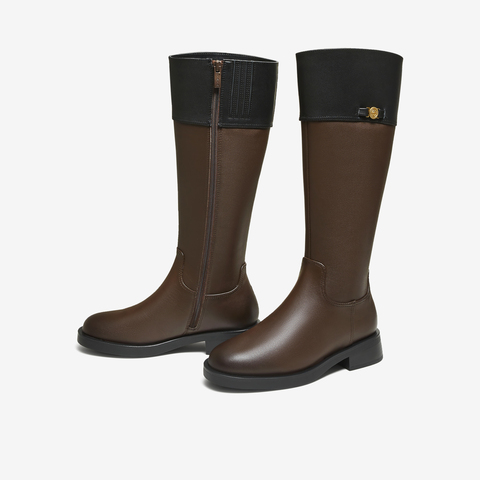 TATA/他她2025冬百搭时尚简约女骑士靴新款7TGC1DG5