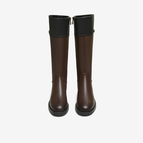 TATA/他她2025冬百搭时尚简约女骑士靴新款7TGC1DG5