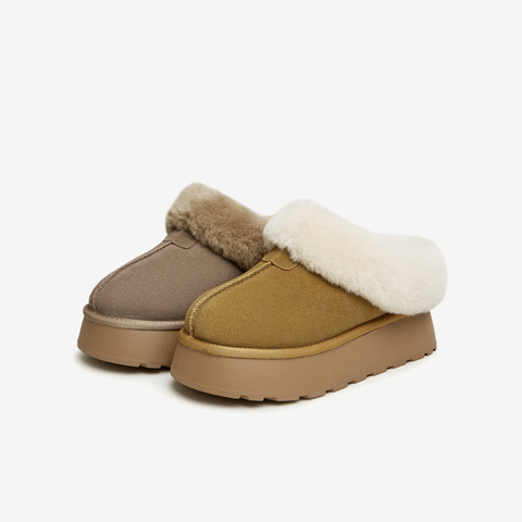 Tata/他她2025冬时尚休闲纯色厚底毛绒女鞋新款WDX17DM5