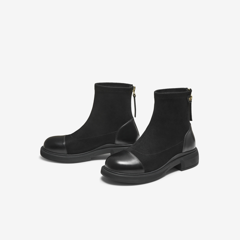 TATA/他她2025冬商场同款百搭时装靴女休闲短靴新款WZB04DD5