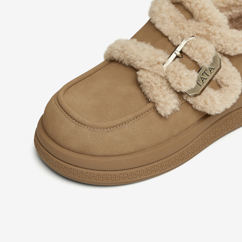 TATA/他她2025冬商场同款时尚休闲毛毛单女新款YPF01DM5