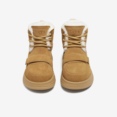 TATA/他她2025冬商场同款女时尚休闲雪地靴新款CYY06DD5