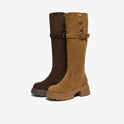TATA/他她2025冬百搭女复古百搭时尚长靴新款JXH01DC5