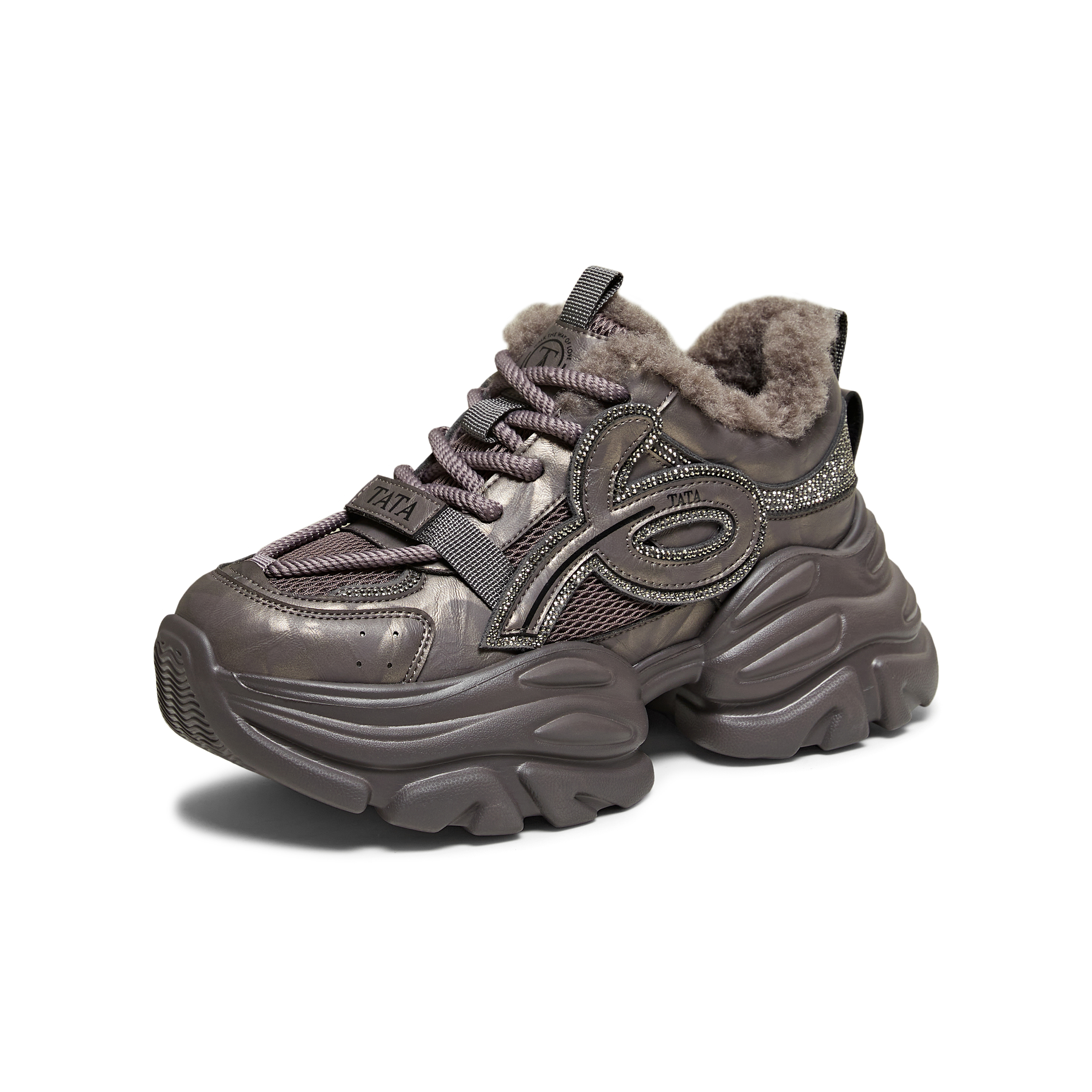 TATA/他她2025冬商场同款时尚休闲百搭女老爹鞋新款CY208DM5