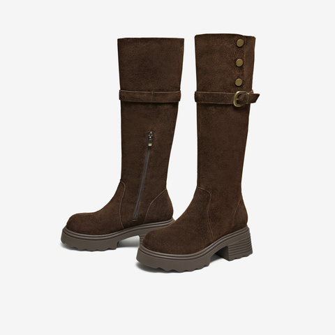 TATA/他她2025冬百搭女复古百搭时尚长靴新款JXH01DC5