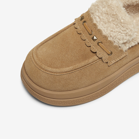 TATA/他她2025冬百搭时尚简约女毛毛单鞋新款YPF04DM5