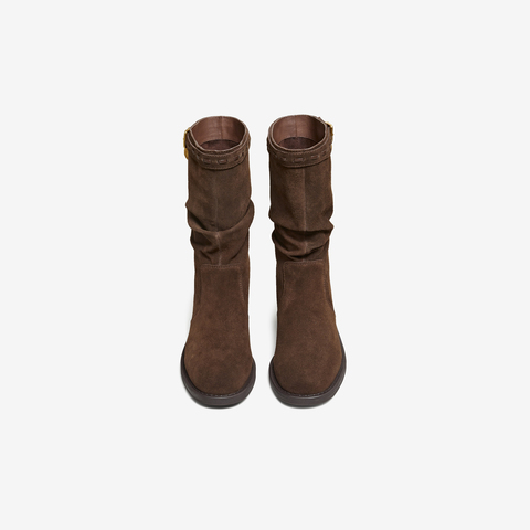 TATA/他她2025冬商场同款复古女时尚休闲靴新款7TG65DZ5