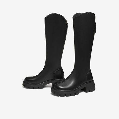 TATA/他她2025冬商场同款百搭时尚简约女骑士靴新款CAF01DG5