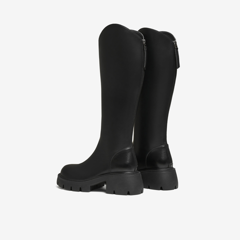 TATA/他她2025冬商场同款百搭时尚简约女骑士靴新款CAF01DG5