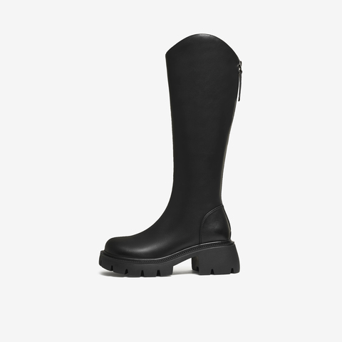 TATA/他她2025冬百搭时尚简约女骑士靴新款CAF01DG5