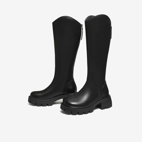 TATA/他她2025冬百搭时尚简约女骑士靴新款CAF01DG5