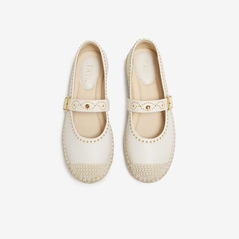 TATA/他她2025秋时尚简约休闲圆头女渔夫鞋新款7E305CQ5