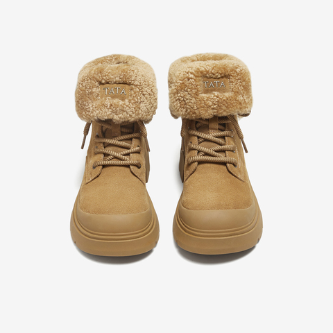 TATA/他她2025冬商场同款百搭时尚简约女马丁靴新款SWD01DD5