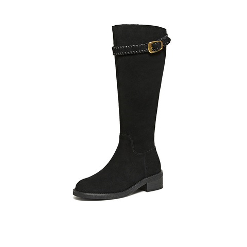 TATA/他她2025冬百搭时尚简约女骑士靴新款7J680DG5