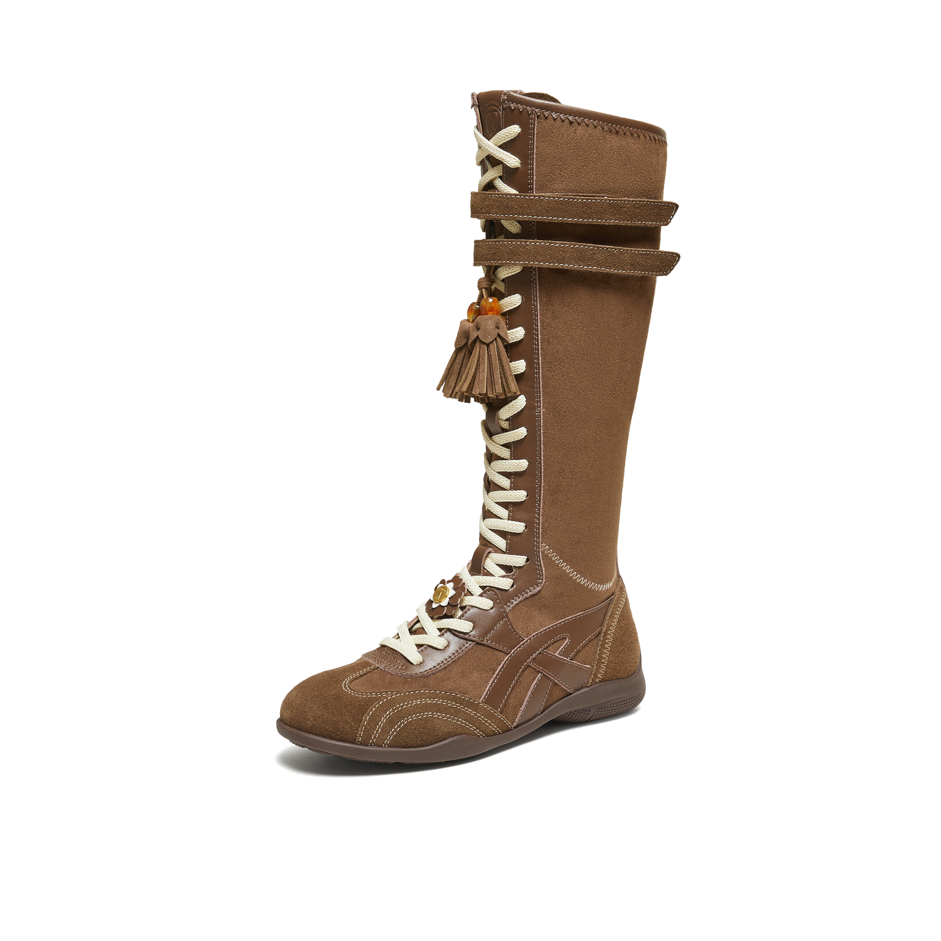 TATA/他她2025冬厚底阿甘鞋女百搭休闲新款高靴GWG01DG5