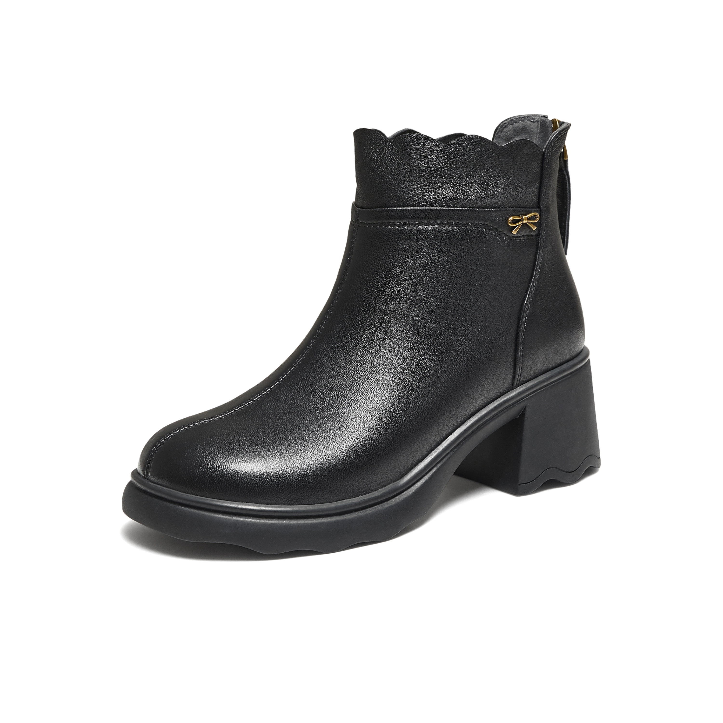 TATA/他她2025冬百搭通勤时装靴女休闲短靴新款CF201DD5