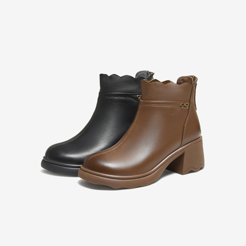 TATA/他她2025冬百搭通勤时装靴女休闲短靴新款CF201DD5