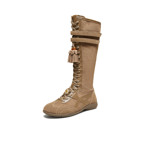 TATA/他她2025冬厚底阿甘鞋女百搭休闲新款高靴GWG01DG5