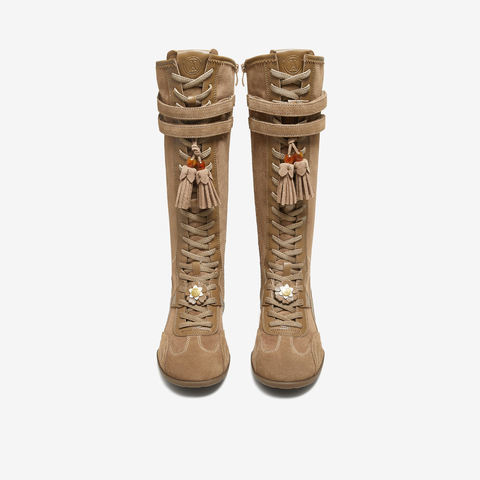 TATA/他她2025冬厚底阿甘鞋女百搭休闲新款高靴GWG01DG5