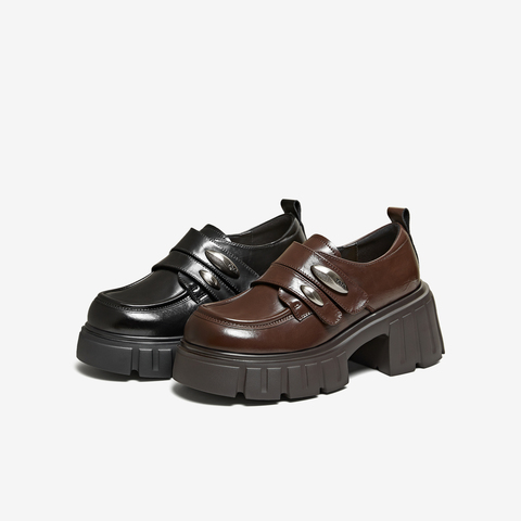 TATA/他她2026春商场同款时尚简约休闲圆头女乐福鞋新款CHY08AM6