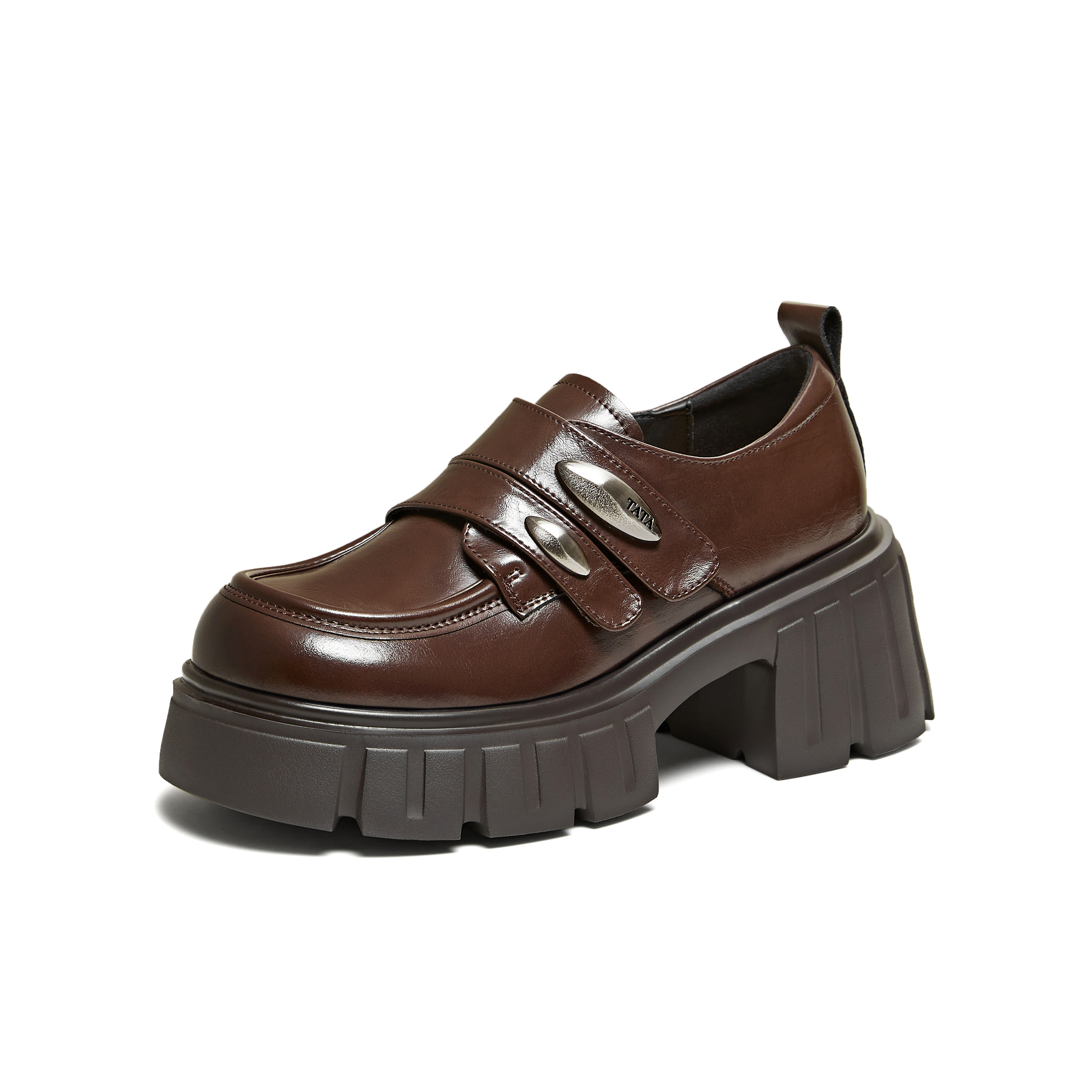 TATA/他她2026春商场同款时尚简约休闲圆头女乐福鞋新款CHY08AM6