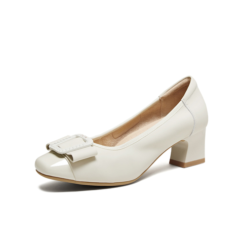 TATA/他她2026春商场同款时尚百搭简约圆头女中高单鞋新款URH04AQ6