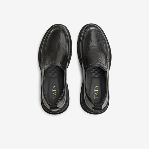 TATA/他她2026春商场同款纯色舒适百搭休闲皮鞋男新款QHU01AM6